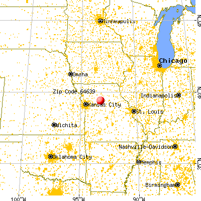 De Witt, MO (64639) map from a distance