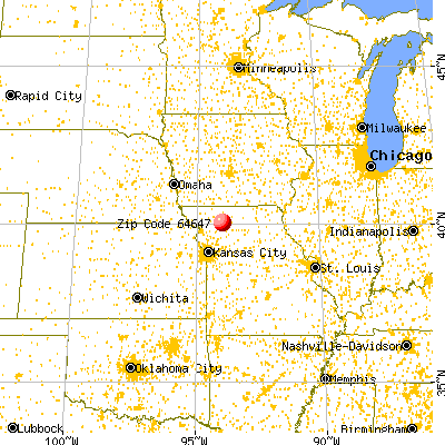 Jameson, MO (64647) map from a distance