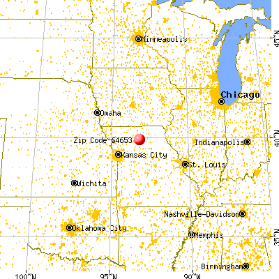 Linneus, MO (64653) map from a distance