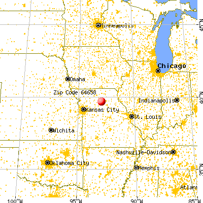 Marceline, MO (64658) map from a distance