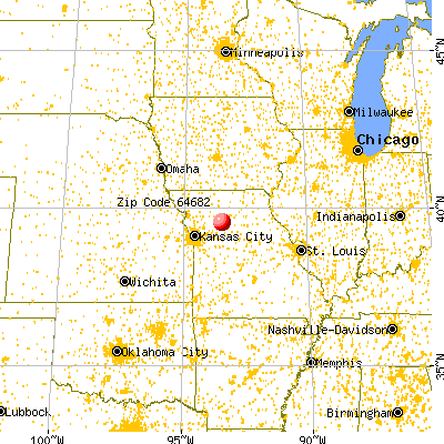 Tina, MO (64682) map from a distance
