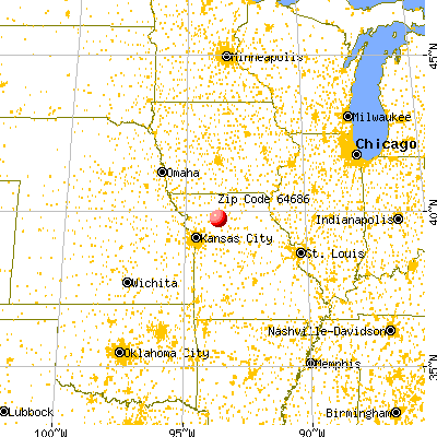 Utica, MO (64686) map from a distance