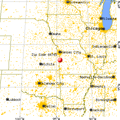 Foster, MO (64745) map from a distance
