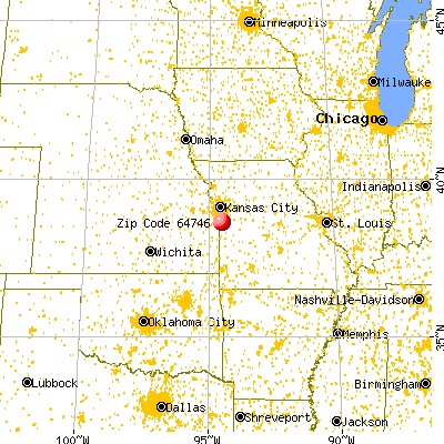 Freeman, MO (64746) map from a distance