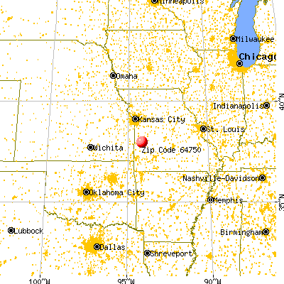 Harwood, MO (64750) map from a distance