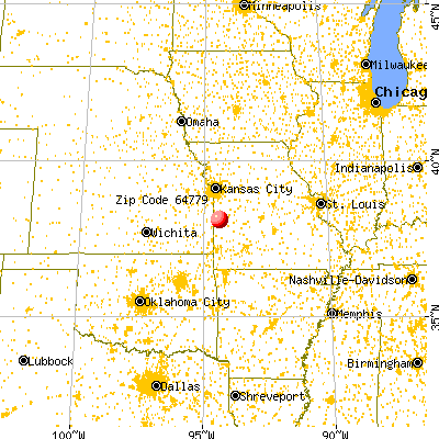 Rich Hill, MO (64779) map from a distance