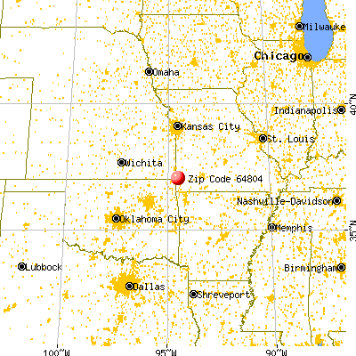 Joplin, MO (64804) map from a distance