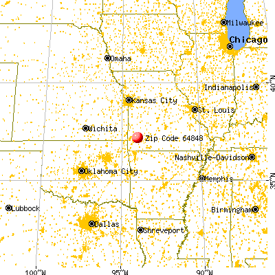 La Russell, MO (64848) map from a distance