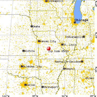 Camdenton, MO (65020) map from a distance