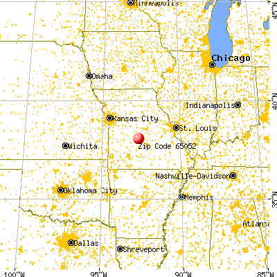 Linn Creek, MO (65052) map from a distance
