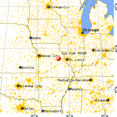 Rhineland, MO (65069) map from a distance