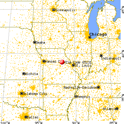 Auxvasse, MO (65231) map from a distance