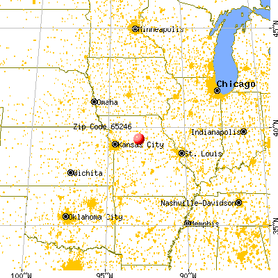 Dalton, MO (65246) map from a distance