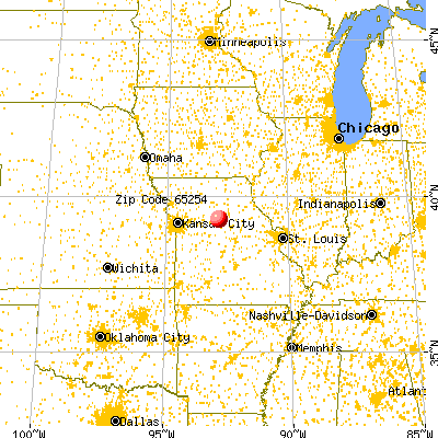 Glasgow, MO (65254) map from a distance