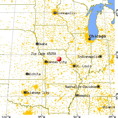 Huntsville, MO (65259) map from a distance