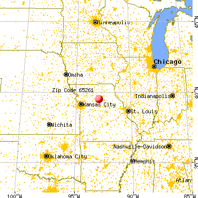 Keytesville, MO (65261) map from a distance