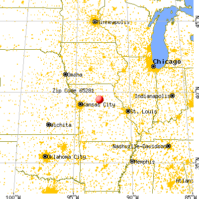 Salisbury, MO (65281) map from a distance