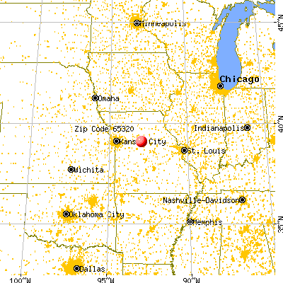 Arrow Rock, MO (65320) map from a distance