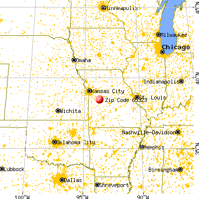 Calhoun, MO (65323) map from a distance