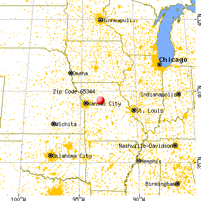 Miami, MO (65344) map from a distance