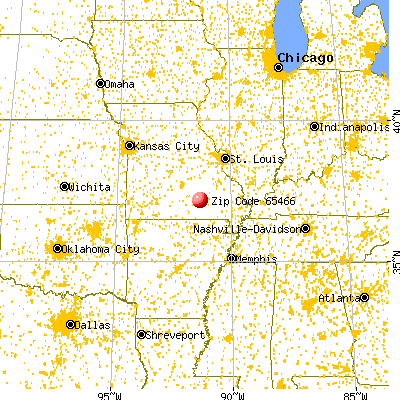 Eminence, MO (65466) map from a distance