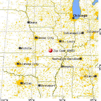 Houston, MO (65483) map from a distance