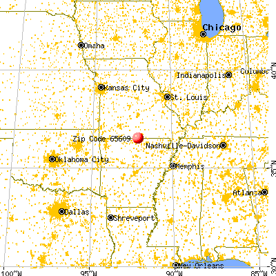 Bakersfield, MO (65609) map from a distance