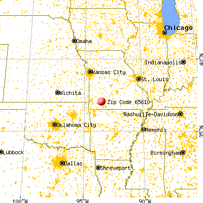 Billings, MO (65610) map from a distance