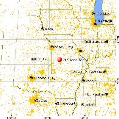 Bolivar, MO (65613) map from a distance