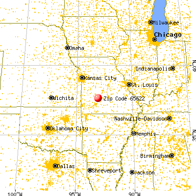 Buffalo, MO (65622) map from a distance