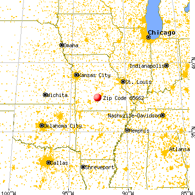 Evergreen, MO (65662) map from a distance
