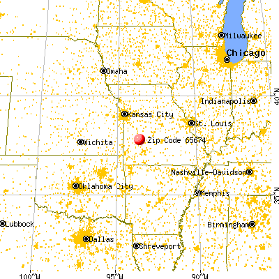 Humansville, MO (65674) map from a distance