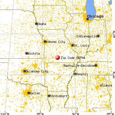 Mansfield, MO (65704) map from a distance