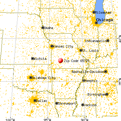 Pleasant Hope, MO (65725) map from a distance