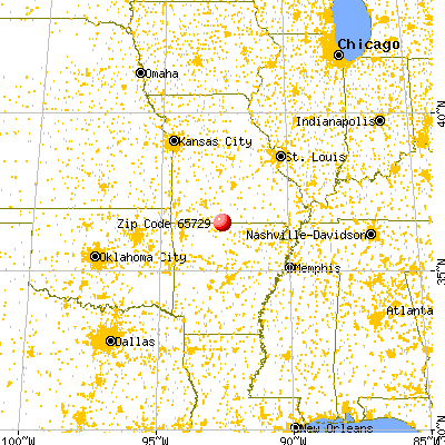 Pontiac, MO (65729) map from a distance