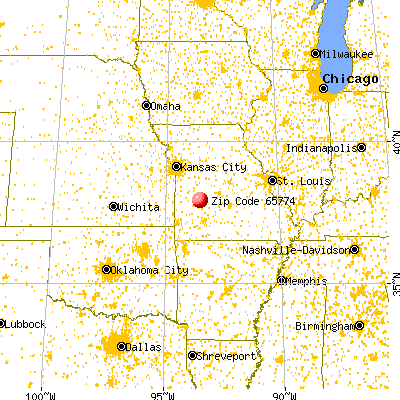 Weaubleau, MO (65774) map from a distance