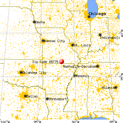 West Plains, MO (65775) map from a distance