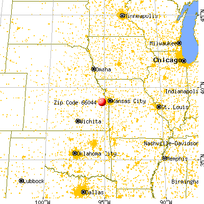 Lawrence, KS (66044) map from a distance