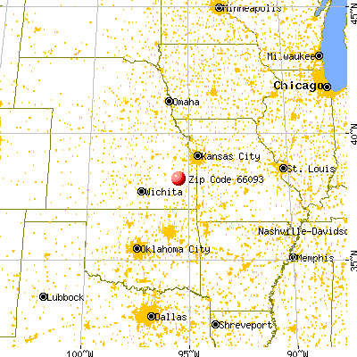 Westphalia, KS (66093) map from a distance