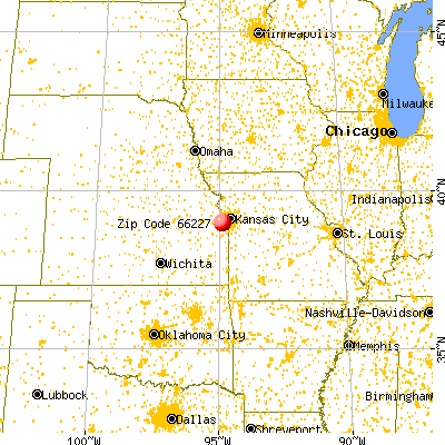 Lenexa, KS (66227) map from a distance
