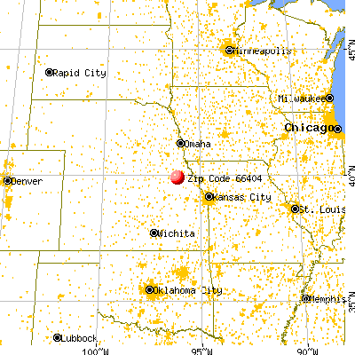 Baileyville, KS (66404) map from a distance