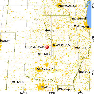 Burlingame, KS (66413) map from a distance