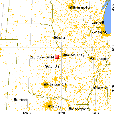 Carbondale, KS (66414) map from a distance