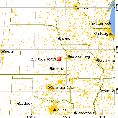 Eskridge, KS (66423) map from a distance