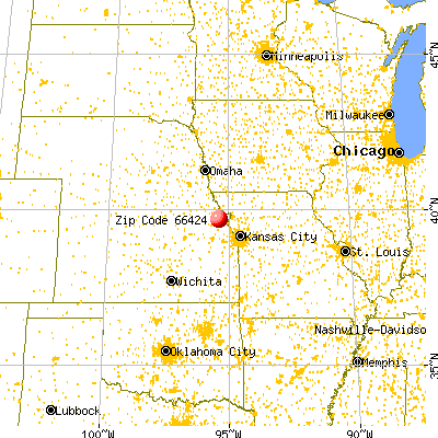 Everest, KS (66424) map from a distance
