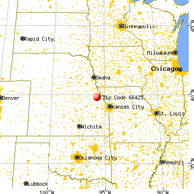 Fairview, KS (66425) map from a distance