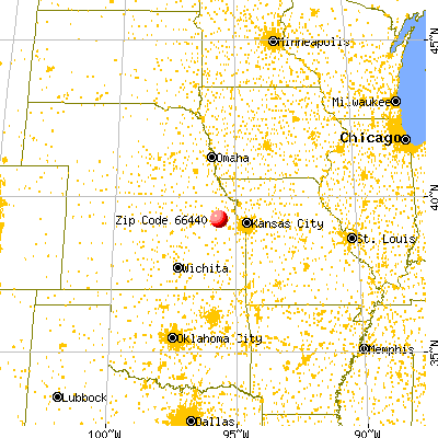 Hoyt, KS (66440) map from a distance