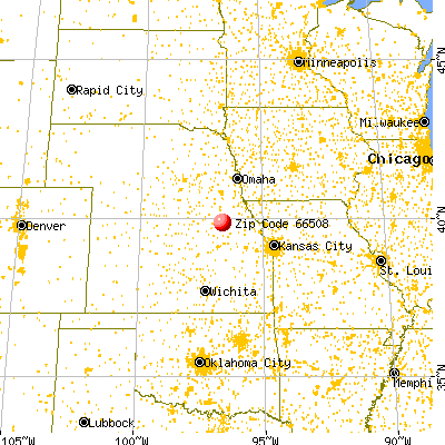 Marysville, KS (66508) map from a distance