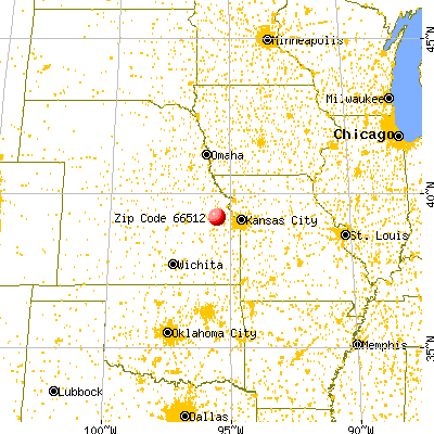 Meriden, KS (66512) map from a distance