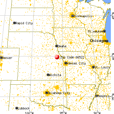 Oneida, KS (66522) map from a distance